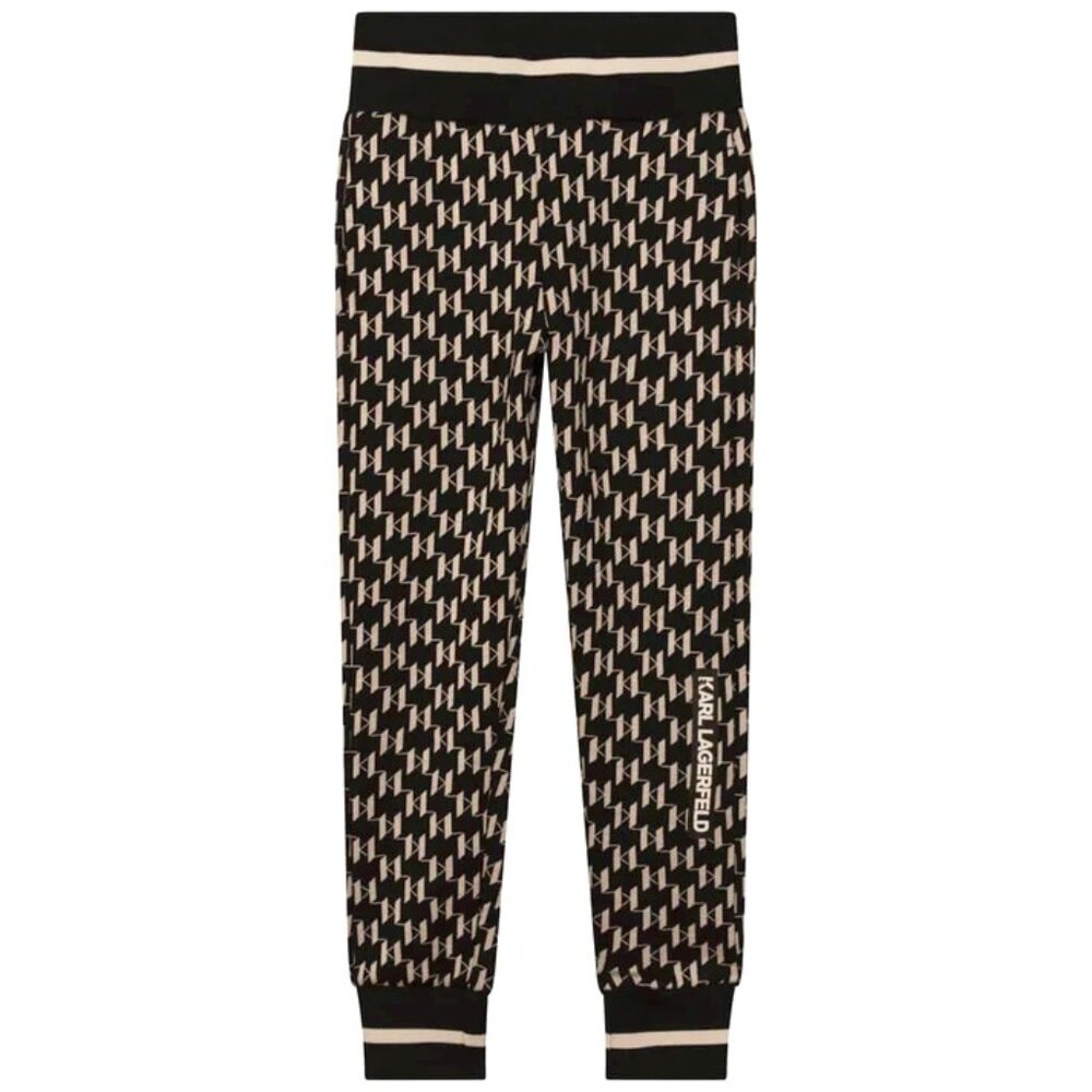 Karl Lagerfeld  Girls Black & White Jogging Bottoms